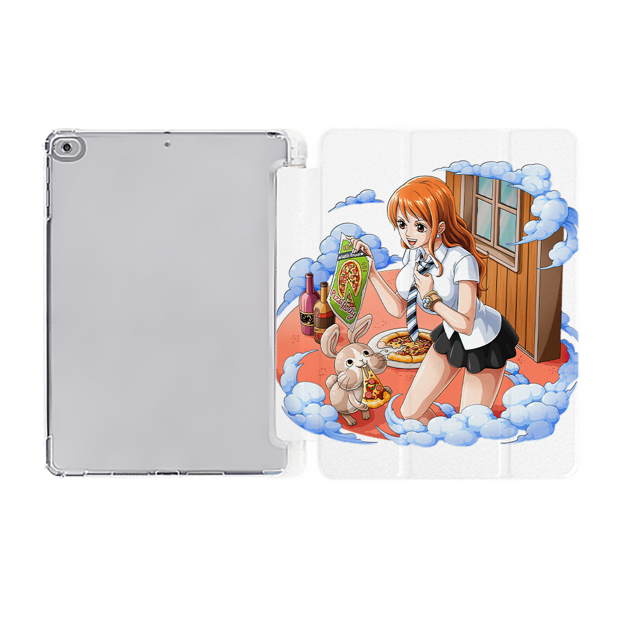 （画像用） ワンピース ナミ ONE PIECE Nami IPad ケース ペン収納付き 三つ折りスタンド PUレザー×シリコン 対応機種9.5/10.5/10.9インチ